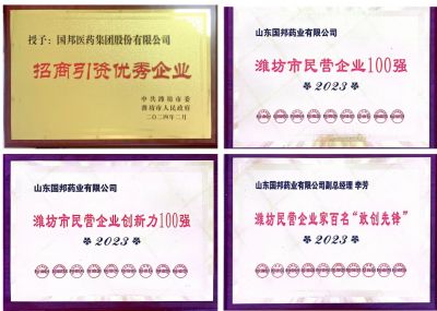 【喜讯】2003网站太阳集团医药及下属山东2003网站太阳集团药业喜获2023潍坊招商引资优异企业、潍坊民营企业100强等多项声誉